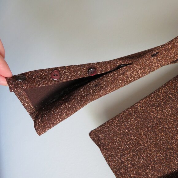 One Girl Who… The Universe Women's Brown Metallic Sweater L - Picture 5 of 12